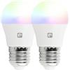 Garza Smart - 2 Pack Wifi Smart LED Birne G45 E27 5W (40W Äquivalent) RGB+CCT, dimmbar, programmierbar, Sprach- und App-Steuerung (Alexa/Google Home), Wifi 2.4 GHz