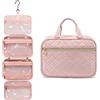 LOVEVOOK Beauty Case Donna da Viaggio, LOVEVOOK Borsa da Toilette Grande Borsa Cosmetica Impermeabile Beauty Case Trucchi con Gancio girevole a 360° (Rosa C, M)