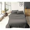 IlGruppone Completo Letto Tinta Unita Prodotto Italiano Set Lenzuola 100% Cotone Misura alla Francese - Tortora - Francese