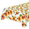 emmevi Tovaglia Antimacchia Tavolo Cucina Girasoli Bordata Cotone Plastificato MOD.CINZ34A Tonda Bianca