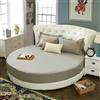 EPELUX Lenzuolo Montato Rotondo in Puro Cotone per la Casa - Set di Biancheria da Letto per Materasso 200cm 220cm - Grigio Argento, 2.2M