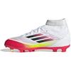 adidas F50 League Mid Football Boots FG/MG Kids, Scarpe da Calcio, Cloud White/Core Black/Solar Yellow, 21 EU