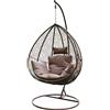 Arreditaly Sedia dondolo poltrona sospesa pensile in rattan design ovetto giardino marrone