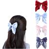 Dervivea Vintage Bowknot Capelli Clip Barrette Nastro Blu Fiocco Grande Raso Pin Francese Nodo Accessori Decorativi Copricapo