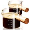 PARACITY Set di 2 tazze da caffè con manico, 99,2 g, in vetro a doppio beccuccio, con doppia scala, bicchiere trasparente per espresso con bocca a V, accessori per espresso