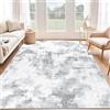 SHACOS Tappeto Salotto 160x230 cm, Pelo Corto Astratto Tappeto Morbido Camera da Letto Antiscivolo e Lavabile Tappeti Moderni Soggiorno Tappeti di Zona per Salotto Cameretta Bambino, Grigio Chiaro