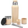 BALIBETOV Set completo Yerba Mate - Borraccia moderna Mate (266,2 ml), thermos con 2 beccucci (100 ml), 2 cannucce Bombilla - Kit di qualità superiore (champagne)