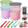 Bailtouk 4 Pezzi Contenitori per Gelato per Ninja Creami, 16oz Vaschette per Gelato con 5 Cucchiai, Contenitore per Gelato con Coperchio, Senza BPA Compatibile con Ninja Creami NC299AMZ, NC300, NC301 Series