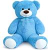 Sausudols Orso di Peluche Giant Teddy XXL Orsacchiotto Grande 130 cm Peluche Giocattolo Regalo per Compleanno Natale e San Valentino Blu