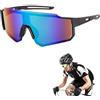 Giutsaull Occhiali Ciclismo Uomo Donna, Occhiali da sole sportivi UV400, Occhiali Veloci Polarizzati, per sport all'aria aperta, ciclismo, guida, Corsa, Sci, Alpinismo, Pesca