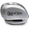 URBAN UR22 Bloccadisco Moto Allarme 120dB Pulsante ON, Warning Sonoro + LED, Batteria Litio, Impermeabile, Supporto Opzionale, Serratura Sicurezza Click ø6mm, Lucchetto Antifurto Blocca Disco per Moto