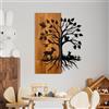 Wallity Elegante accessorio decorativo da parete in legno, noce e nero, 46 x 58 x 3 cm, 100% legno (3 cm) e metallo (1,5 mm), design unico per arredamento elegante della casa