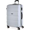 ITACA - Valigia 23Kg da stiva capiente Valigia rigida XL con ruote silenziose Trolley Grande Rigido leggero ideale per viaggi lunghi con Lucchetto a combinazione, Bianco