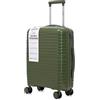 R.Leone Valigia da 1 pezzo Fino a Set 3 Trolley Rigido grande, medio, bagaglio a mano in Polipropilene 8 Ruote Autonome 6080 (Verde, S Bagaglio a mano)