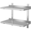 MOOTACO Mensola da parete in acciaio inox da cucina, mensola galleggiante, a 2 strati (60 x 30 cm)