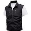 RUMAOZIA Gilet sportivo estivo da uomo, leggero, da pesca, per attività all'aria aperta, multifunzione, traspirante, per campeggio, fotografia, senza maniche, Z02 nero., 3XL