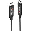 LINDY 43348 - Cavo attivo USB Type-C 3.2 Gen 2 tipo C/C, 3 m - Cavo attivo per segnali video e trasmissione dati fino a 10 Gbps, supporta DisplayPort 1.4 High Resolution, UHD fino a 8K 7680x4320@60Hz
