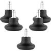 kwmobile 5x Piedini Fissi Sedia Girevole Ufficio - Perno Ø11x22mm Zoccolo Ø53x61mm - Piedi Sostituzione Ruote Poltrona con Feltro Antigraffio - Nero