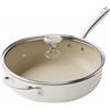 Redchef Padella da 28 cm, con coperchio, rivestimento antiaderente, in ceramica, a induzione con manico in acciaio inox, senza PTFE, senza PFAS, adatta al forno, lavabile in lavastoviglie, colore