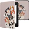 kwmobile Cover per Kindle Paperwhite Cover - Custodia per Kindle Paperwhite 6,8 Pollici 11 Generazione 2021 - Copertina eReader - eBook Reader Case - Cani Divertenti