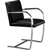 Knoll Mies Van Der Rohe Brno Poltroncina struttura piatta con braccioli rivestiti