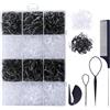 HCliptie 2200 elastici per capelli, in 6 colori naturali, mini elastici con strumenti per coda e pettine, accessori per capelli per donne, ragazze, bambini piccoli e neonati