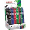 Alpino - Espositore da 24 penne Dot - Colori assortiti; impugnatura morbida e antiscivolo, punta da 1 mm per scrittura fluida e precisa | Inchiostro di alta qualità e asciugatura rapida