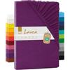 Lavea® Lenzuolo con Angoli Lettino Bimbo 60x140 cm - 100% Cotone Morbido e Traspirante - per Materassi alti fino a 15 cm - con Elastico in Jersey - Lilla