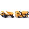 Siku 1692, Set da Cantiere, Dumper e Betoniera, Macchinina per bambini, Giallo, Metallo/Plastica, Tamburo Inclinabile e Rotante, Cassone Inclinabile