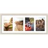 Americanflat Cornice 10x15 cm Effetto Legno Chiaro - Portafoto da Parete Multiplo da 20x51 cm con Passepartout per 4 Foto 10x15 cm - Cornice Foto Multiple con Vetro Infrangibile