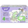 NATURAL WOOL DISTRIBUTION HAPPY PANNOLINI 8-14 KG MAXI TAGLIA 4 BOX COLORATI 124 PEZZI