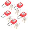 Akozon 5 Set 38mm, Isolamento LOTO Nylon PA Cricchetto Chiave a Cricchetto Lockout Lock Lucchetti con Chiave per Accessori Maniglia Acciaio Nuclear Energy Logistics TransportRed (Rosso)