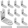 BuxiuGK 10 Pezzi Staffa angolare a 90 Gradi con 20 Viti in Acciaio Inossidabile per Mensola di Legno Tavolo Sedia,30x30x16mm,Argento