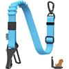 Pawaboo Cinture di Sicurezza per Auto, Cintura di Seggiolino per Auto per Cani Bungee, Legame Antiurto con Fibbia & Gancio di Chiusura, Guinzaglio Riflettente Regolabile Bloccabile a 360°, Blu