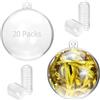 QWORK® 20 Pezzi Palline Di Plastica Trasparenti, Ø5 cm Palline Di Natale, Riutilizzabile Palla Trasparente