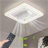 Generic Ventilatore A Soffitto Senza Pale con Luce E Telecomando, 6 velocità, Regolazione Continua della Luminosità E Timer, Ventilatore A Soffitto LED per Cameretta, Camera da Letto E Ufficio