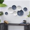 TEIPAI Decorazione da parete argento e blu per soggiorno, 7 sculture in metallo da appendere alla parete per ufficio, appartamento, bagno, decorazione moderna per la casa in argento per scale,