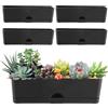Planterhoma Confezione da 5 fioriere rettangolari da 40,6 cm, grandi, in plastica, rettangolari, colore nero, per esterni e interni, piante grasse, davanzali autoirriganti