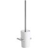 TATAY Spazzolone Bagno WC da Parete | Viti Incluse | Ceramica e Zamak 100% Inox | Scopino Bagno WC Funzionale e Compatto | 9,5 x 8,5 x 37 cm - Collezione Ronda - Bianco