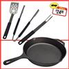 CASA & COOKING Padella in ghisa Ghisy Casa & Cooking + Set 3 utensili Texas con manici in PP