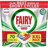 Fairy Platinum Plus - Pastiglie per lavastoviglie tutto in uno, regolari, 70 pastiglie, la nostra migliore pulizia per una pulizia come nuova, elimina l'opacità e previene il calcare x3