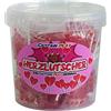 CAPTAIN PLAY Lecca lecca a Forma di Cuore, Gusto Lampone - circa 50 Pezzi in Mini Bustine, ideali per Caramelle Compleanno Bambini, 350g Candy Box