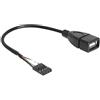 Delock Cavo USB USB 2.0 post maschio a 4 pin, USB-A femmina 20,00 cm nero certificato UL, 1 pezzo