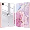 FINTIE Custodia per iPad Pro 12.9 (6a Generazione 2022) - [Built-in Pencil Holder] Antiurto Sottile Case Posteriore Trasparente Cover per iPad Pro 12.9 2021/2020/2018, Glittering Marble