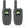 Nedis Set walkie-talkie | 2 portatili | Fino a 8 km | Canali di frequenza: 8 | PTT / VOX | Fino a 2.5 ore | Uscita cuffie | Nero Nero