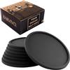 BARVIVO Set di 8 nero Sottobicchieri Universali Antiscivolo. Protezione per qualsiasi tipo di tavolo o tavolino in legno, marmo, vetro da interno o esterno. Perfetti per tutti i tipi di bicchiere