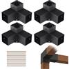 VEVOR Kit Staffe per Pergola 4''x4'' (10x10 cm) Supporto per Pali in Legno da Carpenteria 4 Staffe Angolari a 3 Vie Kit per Travi Fai da Te per Gazebo, Pergolati da Patio, Cabine, Kit Staffe per Pergola 4 pz
