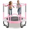 VEVOR Trampolino per Bambini 1545x1210 mm, Trampolino per Interni Esterni, Mini Trampolino Ricreativo per Bambini con Rete Sicurezza e Canestro Basket Giocattoli Bambini Trampolino per Bambini Rosa