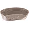 FERPLAST - Cuccia per cani - Cuccia in plastica per cani grande Lettino per cani lavabile - Cestino per cani - traspirante e antiscivolo - Siesta Deluxe, 84 x 55 x h 28,5 CM, Tortora
