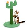 Happy & Polly Tiragraffi per Gatti Cactus 50 cm - Resistente All'usura in Corda di Juta Naturale - per Gatti Piccoli e Adulti da Interno - Verde